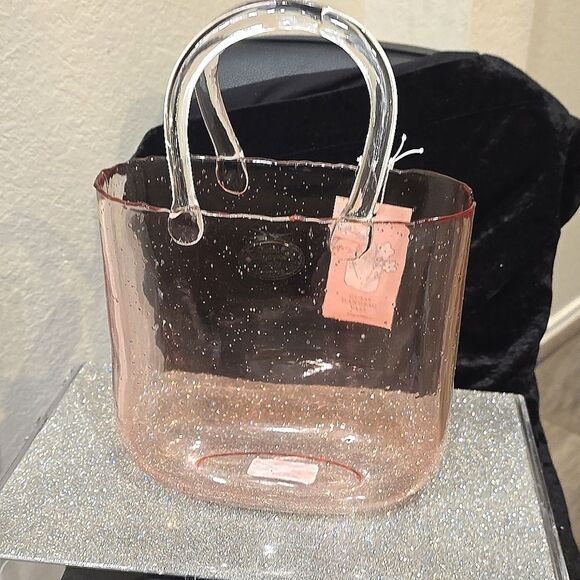 Cupcakes & Cashmere Clear Pink Handbag Vase/Decor - Picture 6 of 8